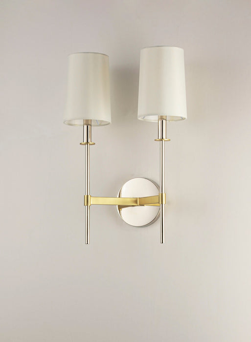 Myhouse Lighting Maxim - 32392OFSBRPN - Two Light Wall Sconce - Uptown - Satin Brass / Polished Nickel