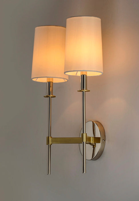 Myhouse Lighting Maxim - 32392OFSBRPN - Two Light Wall Sconce - Uptown - Satin Brass / Polished Nickel