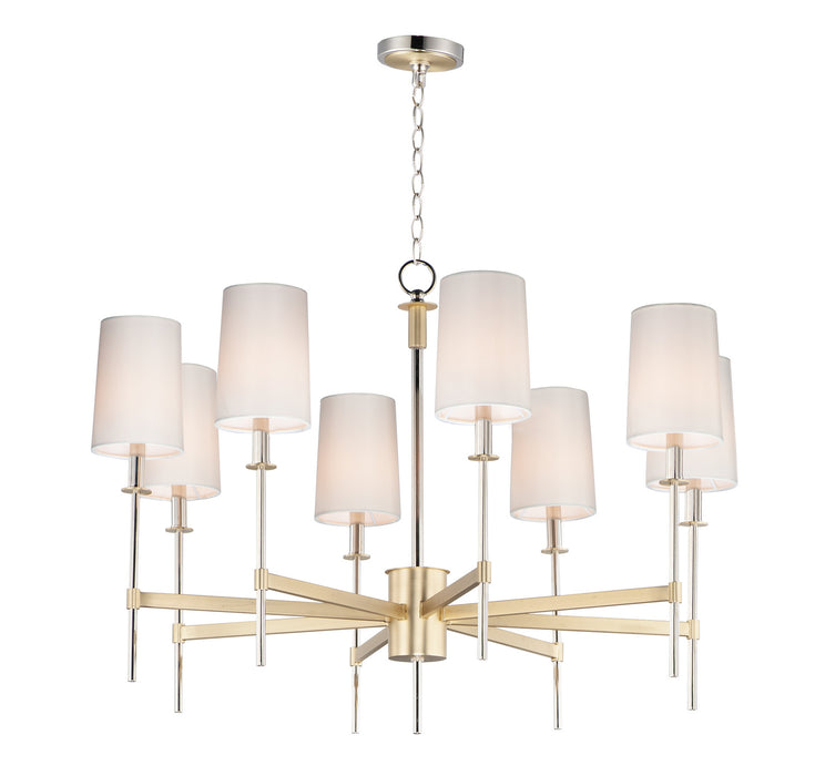 Myhouse Lighting Maxim - 32398OFSBRPN - Eight Light Chandelier - Uptown - Satin Brass / Polished Nickel