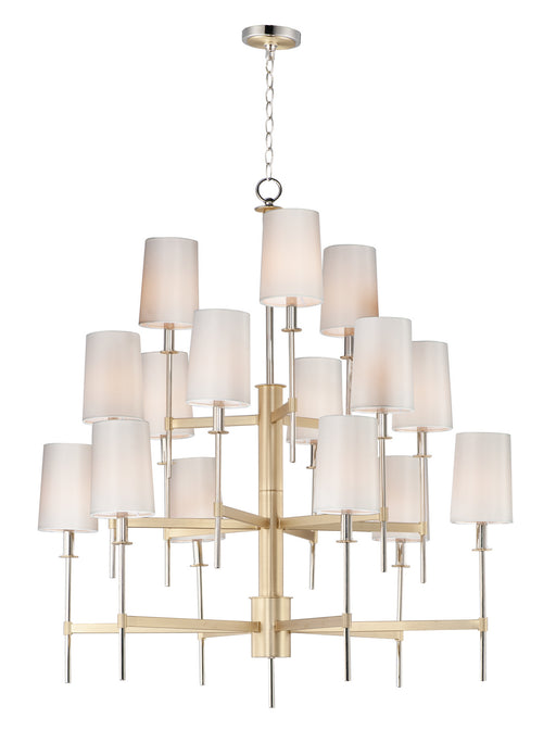 Myhouse Lighting Maxim - 32399OFSBRPN - 15 Light Chandelier - Uptown - Satin Brass / Polished Nickel