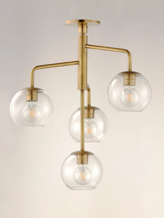 Myhouse Lighting Maxim - 38414CLNAB - Four Light Pendant - Branch - Natural Aged Brass
