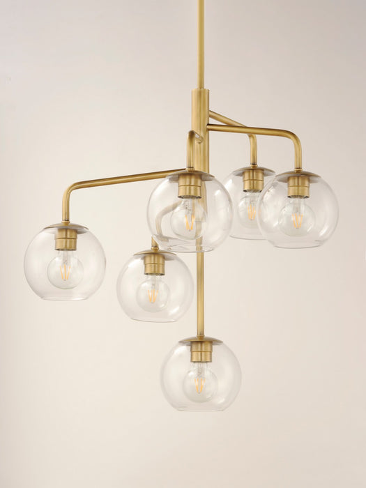 Myhouse Lighting Maxim - 38416CLNAB - Six Light Chandelier - Branch - Natural Aged Brass