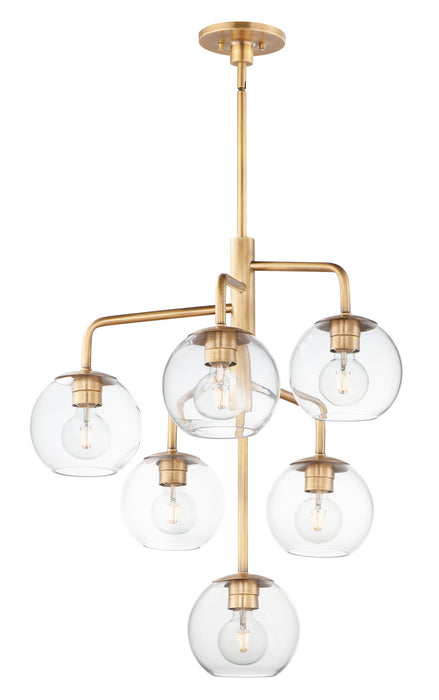 Myhouse Lighting Maxim - 38416CLNAB - Six Light Chandelier - Branch - Natural Aged Brass