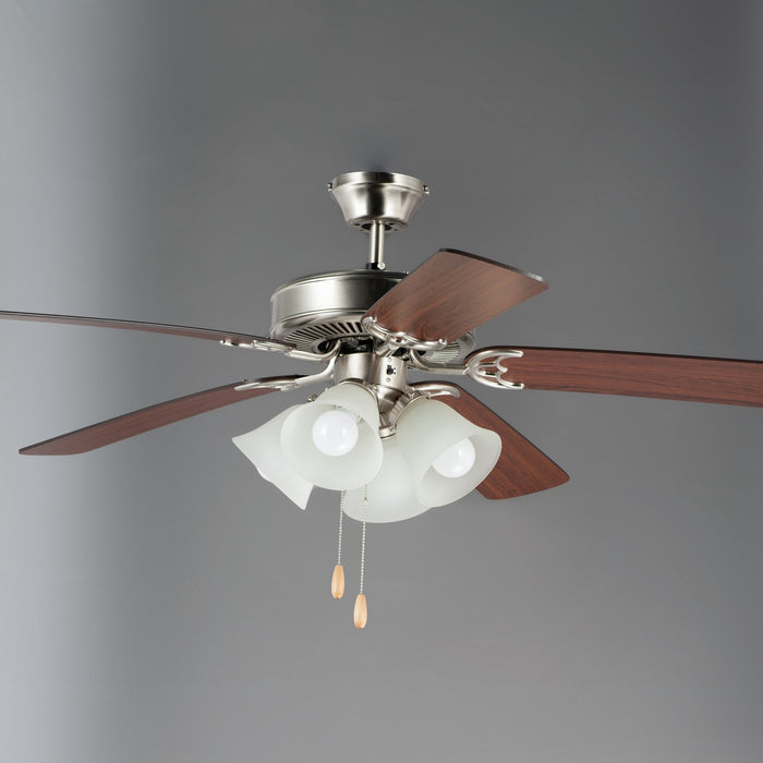 Myhouse Lighting Maxim - 89907FTSNWP - 52"Ceiling Fan - Basic-Max - Satin Nickel / Walnut / Pecan