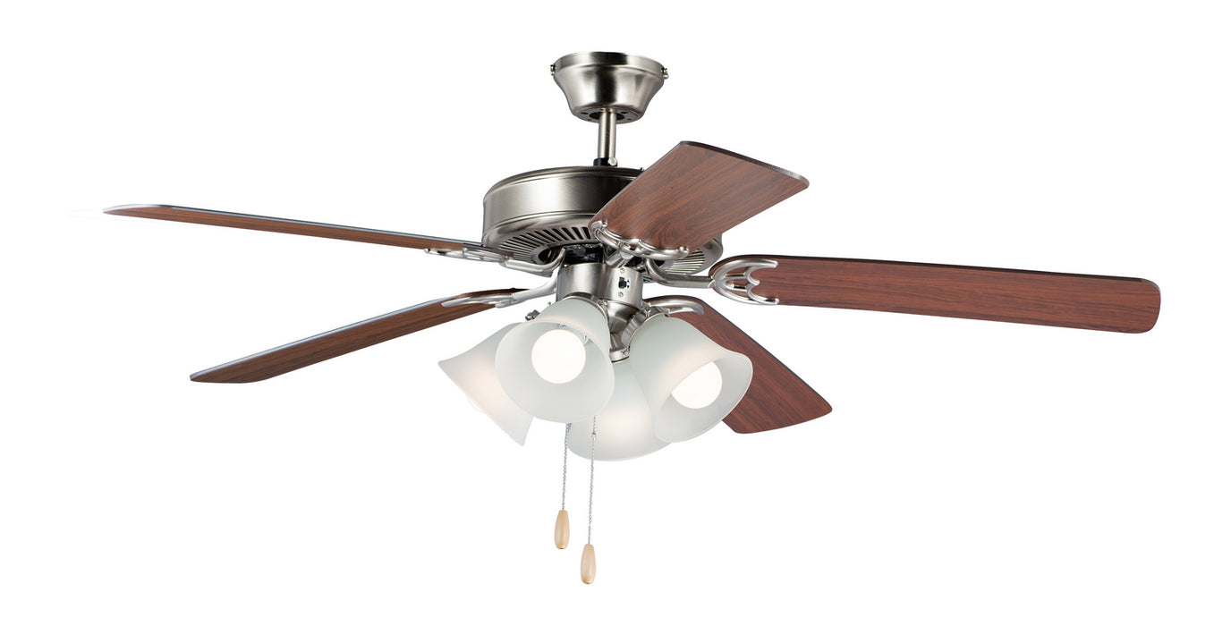 Myhouse Lighting Maxim - 89907FTSNWP - 52"Ceiling Fan - Basic-Max - Satin Nickel / Walnut / Pecan