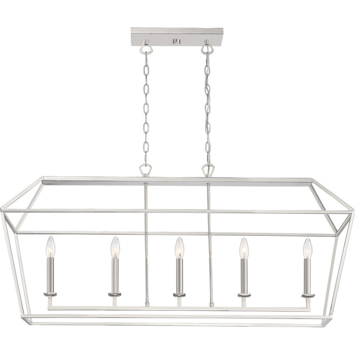 Myhouse Lighting Quoizel - AVY542PK - Five Light Island Chandelier - Aviary - Polished Nickel