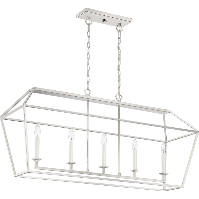 Myhouse Lighting Quoizel - AVY542PK - Five Light Island Chandelier - Aviary - Polished Nickel