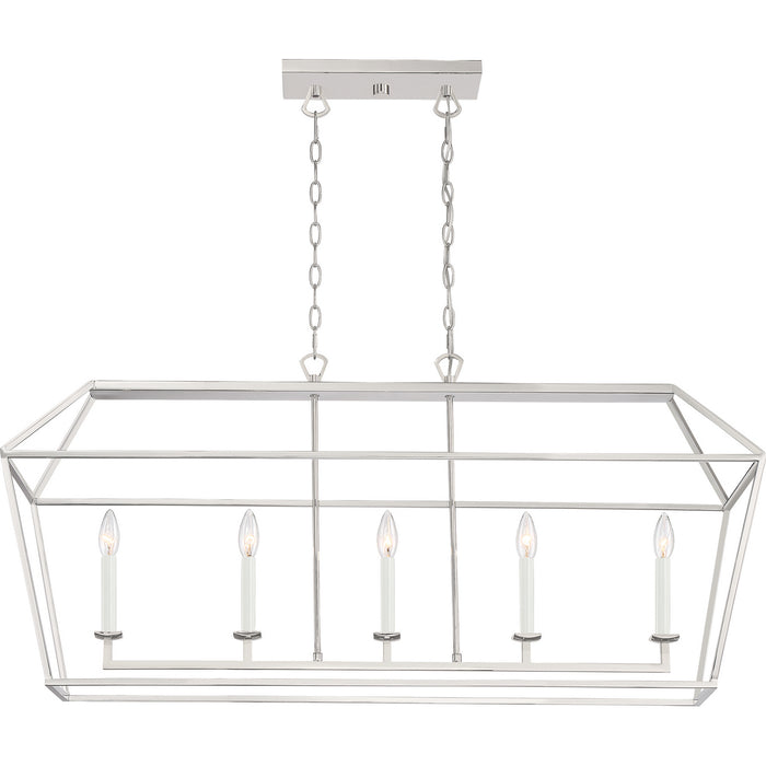 Myhouse Lighting Quoizel - AVY542PK - Five Light Island Chandelier - Aviary - Polished Nickel