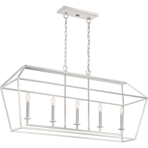 Myhouse Lighting Quoizel - AVY542PK - Five Light Island Chandelier - Aviary - Polished Nickel