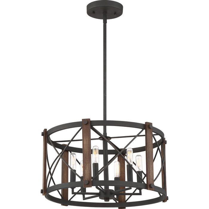 Myhouse Lighting Quoizel - BRO2820MK - Six Light Pendant - Baron - Marcado Black