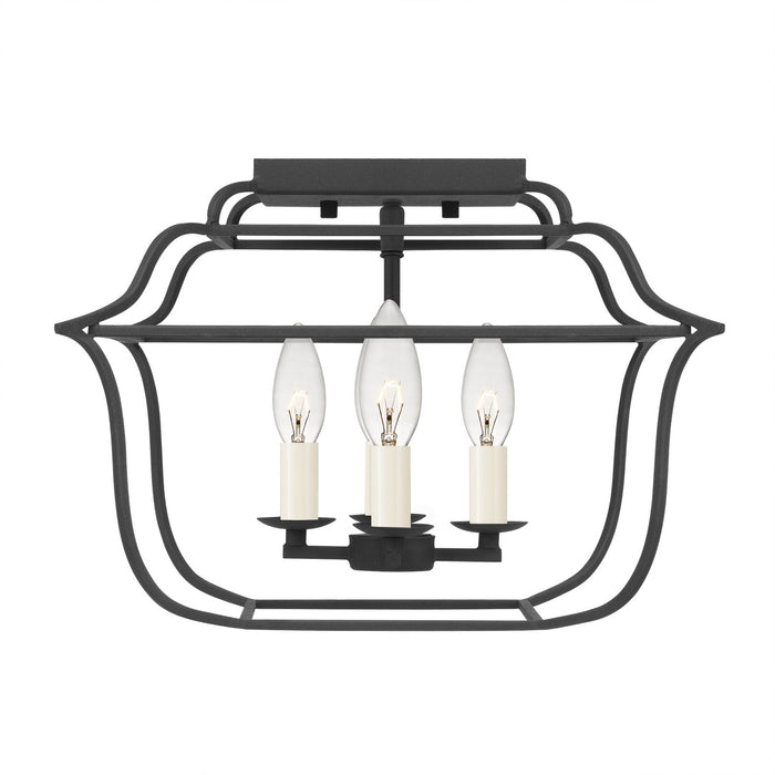 Myhouse Lighting Quoizel - GLY1714BA - Four Light Semi-Flush Mount - Gallery - Royal Ebony