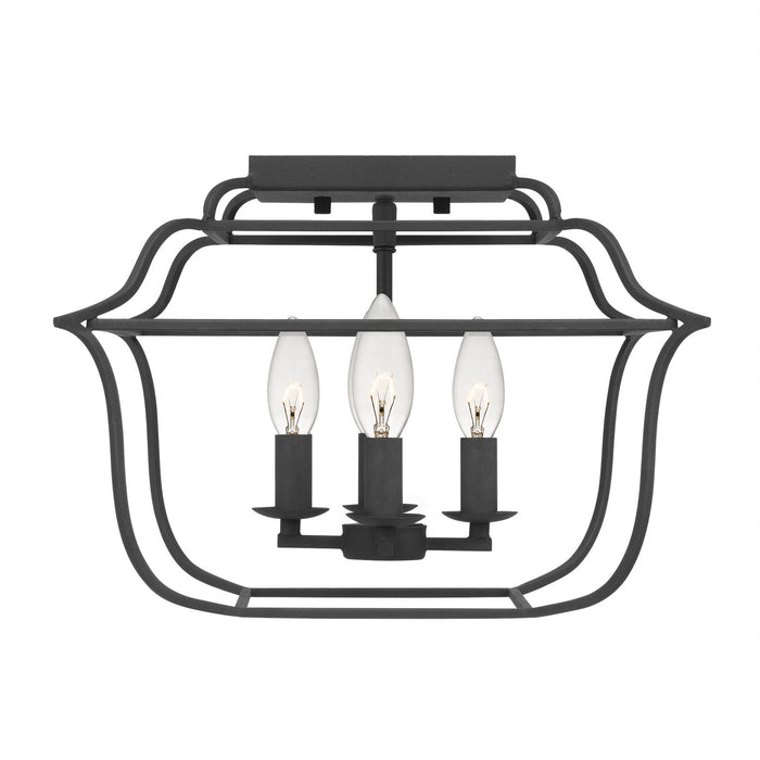 Myhouse Lighting Quoizel - GLY1714BA - Four Light Semi-Flush Mount - Gallery - Royal Ebony