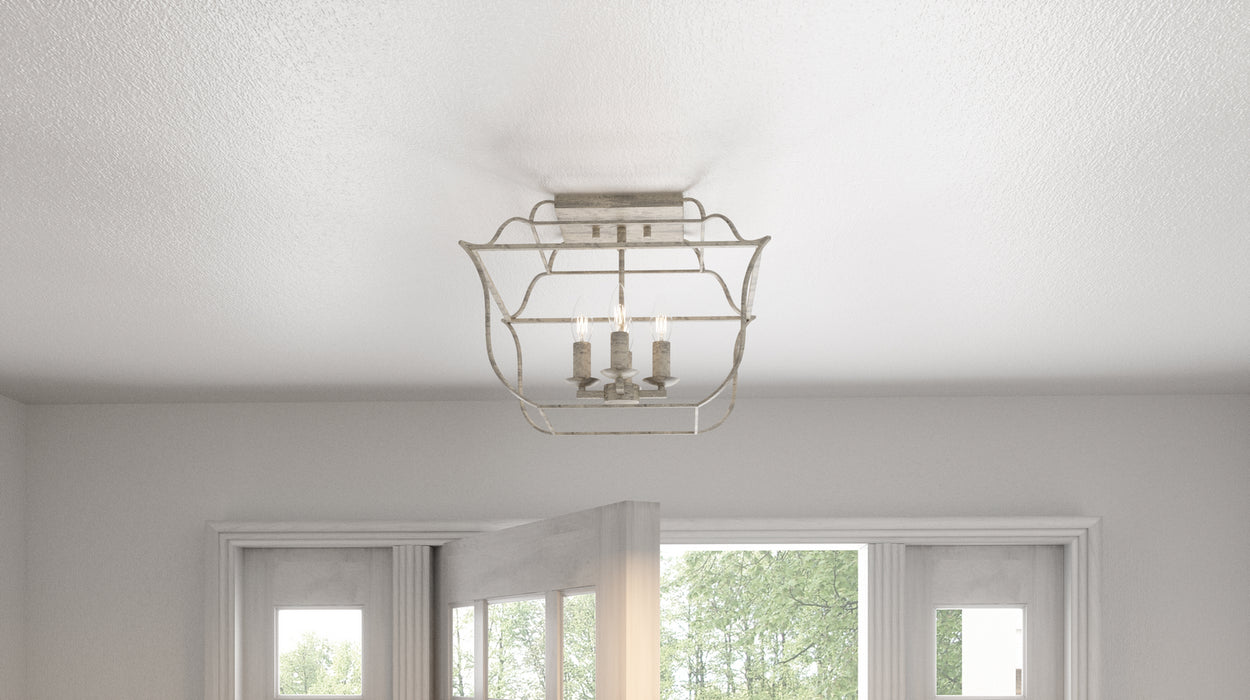 Myhouse Lighting Quoizel - GLY1714CS - Four Light Semi-Flush Mount - Gallery - Century Silver Leaf