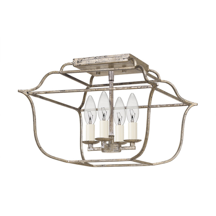 Myhouse Lighting Quoizel - GLY1714CS - Four Light Semi-Flush Mount - Gallery - Century Silver Leaf