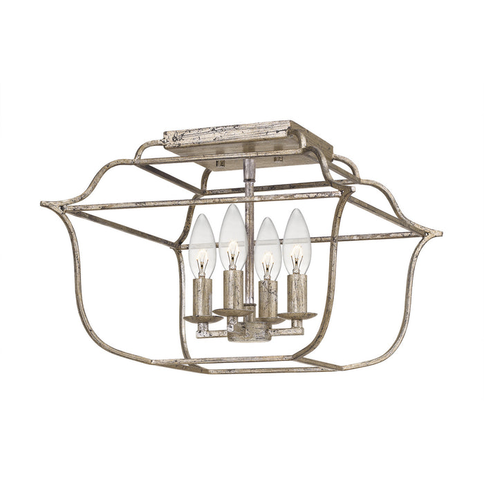 Myhouse Lighting Quoizel - GLY1714CS - Four Light Semi-Flush Mount - Gallery - Century Silver Leaf