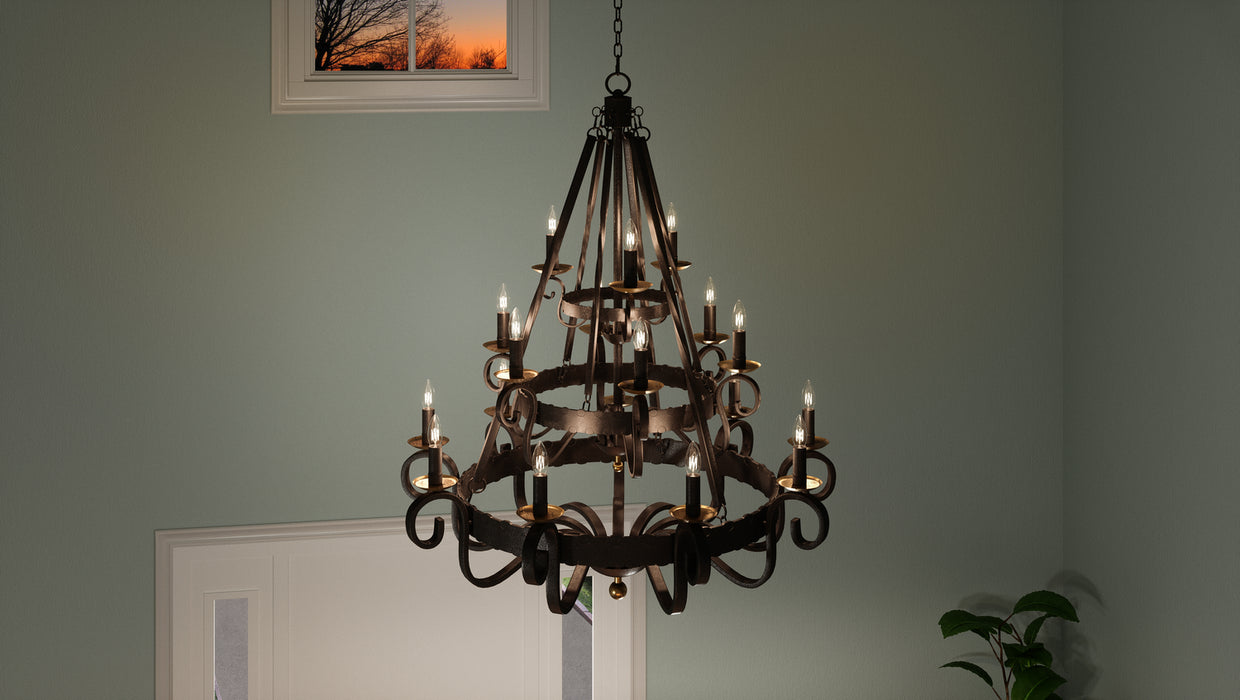 Myhouse Lighting Quoizel - NBE5018RK - 18 Light Chandelier - Noble - Rustic Black