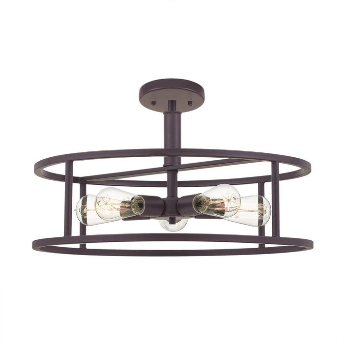 Myhouse Lighting Quoizel - NHR1720WT - Five Light Semi-Flush Mount - New Harbor - Western Bronze