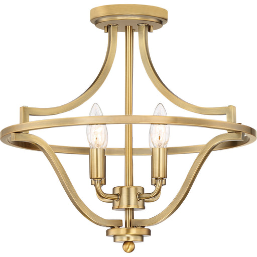 Myhouse Lighting Quoizel - QF5119WS - Four Light Semi-Flush Mount - Harvel - Weathered Brass