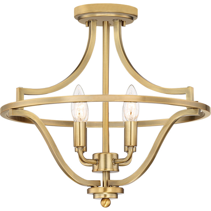 Myhouse Lighting Quoizel - QF5119WS - Four Light Semi-Flush Mount - Harvel - Weathered Brass