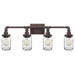 Myhouse Lighting Quoizel - SQR8604RK - Four Light Bath Fixture - Squire - Rustic Black