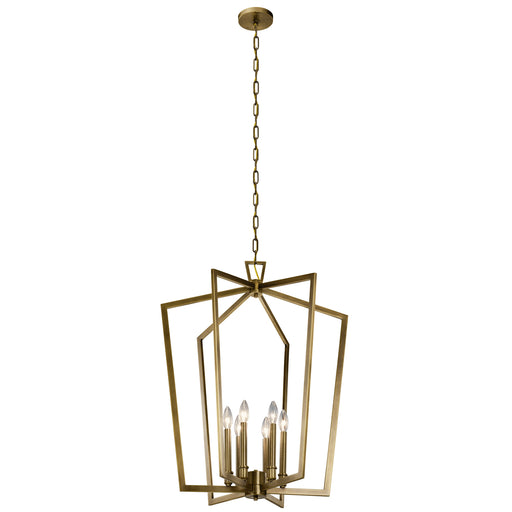 Myhouse Lighting Kichler - 43495NBR - Six Light Foyer Pendant - Abbotswell - Natural Brass