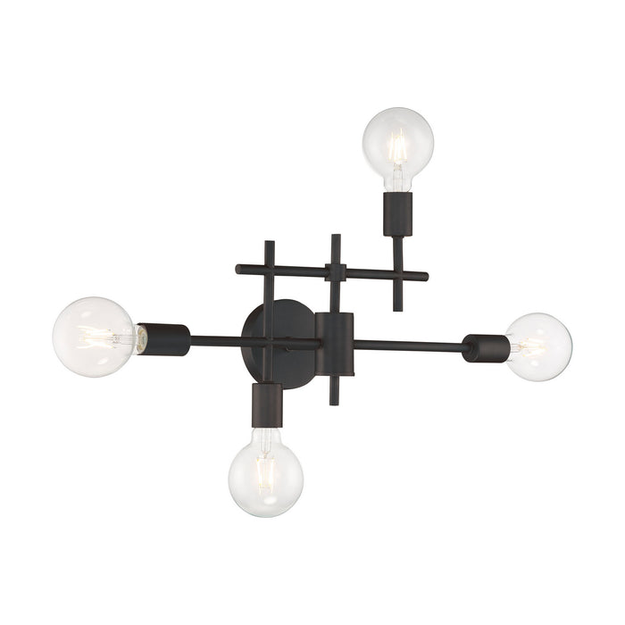 Myhouse Lighting Nuvo Lighting - 60-6861 - Four Light Vanity - Delphi - Black