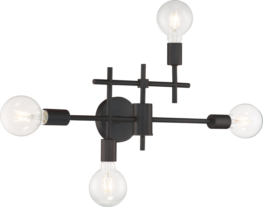 Myhouse Lighting Nuvo Lighting - 60-6861 - Four Light Vanity - Delphi - Black