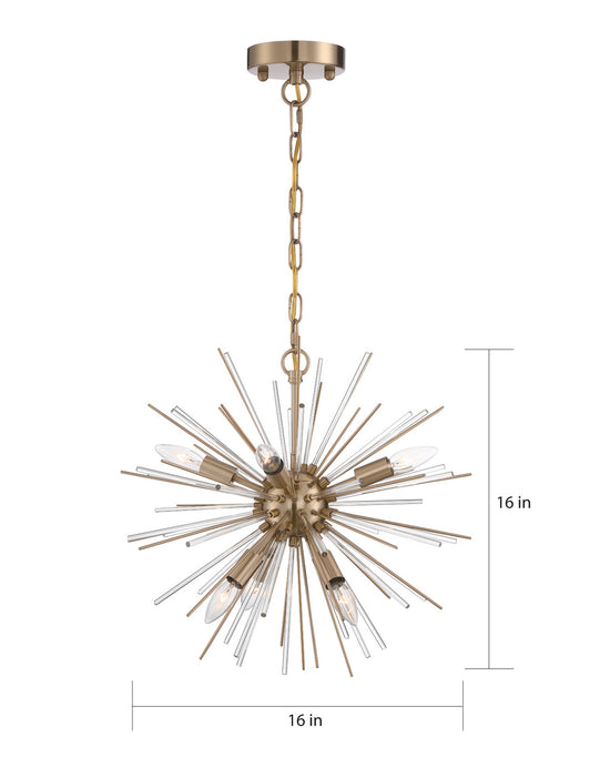 Myhouse Lighting Nuvo Lighting - 60-6992 - Six Light Chandelier - Cirrus - Vintage Brass