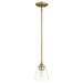 Myhouse Lighting Quorum - 3059-280 - One Light Pendant - Enclave - Aged Brass w/ Clear/Seeded