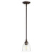 Myhouse Lighting Quorum - 3059-286 - One Light Pendant - Enclave - Oiled Bronze w/ Clear/Seeded