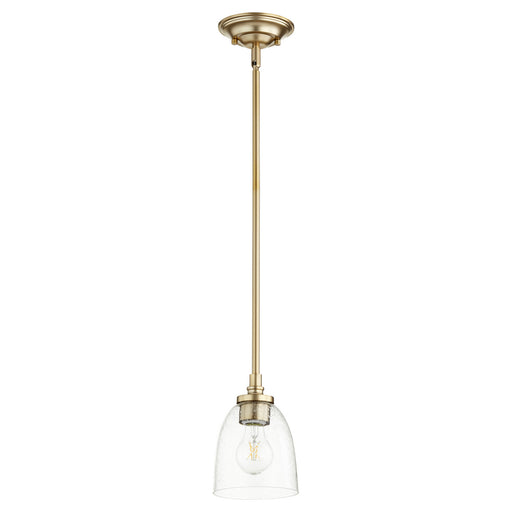 Myhouse Lighting Quorum - 3122-280 - One Light Pendant - Rossington - Aged Brass w/ Clear/Seeded