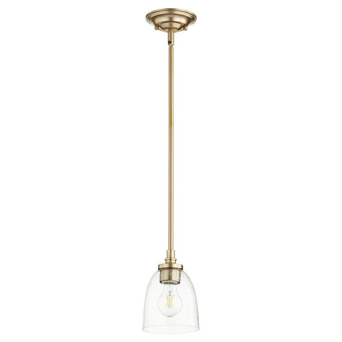 Myhouse Lighting Quorum - 3122-280 - One Light Pendant - Rossington - Aged Brass w/ Clear/Seeded