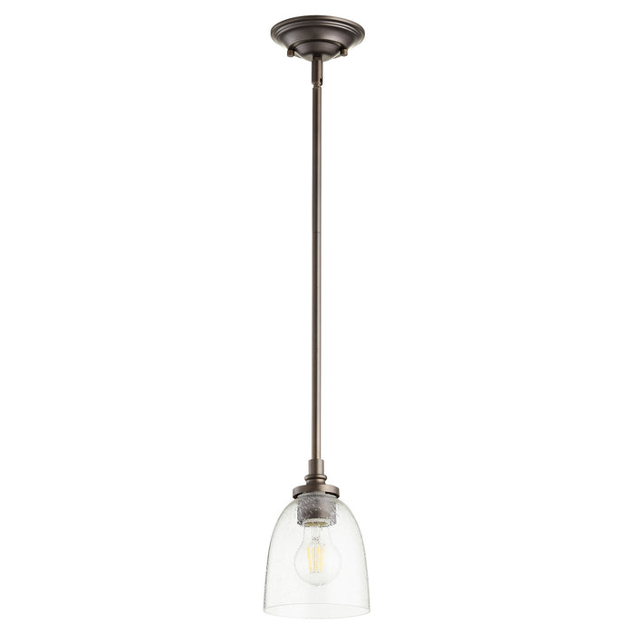 Myhouse Lighting Quorum - 3122-286 - One Light Pendant - Rossington - Oiled Bronze w/ Clear/Seeded