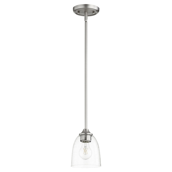 Myhouse Lighting Quorum - 3127-265 - One Light Pendant - Jardin - Satin Nickel w/ Clear/Seeded