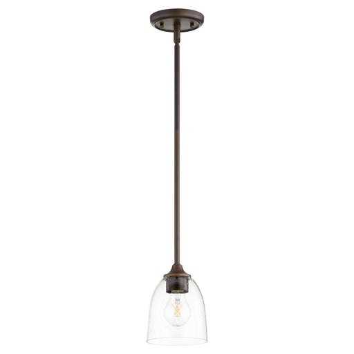 Myhouse Lighting Quorum - 3127-286 - One Light Pendant - Jardin - Oiled Bronze w/ Clear/Seeded