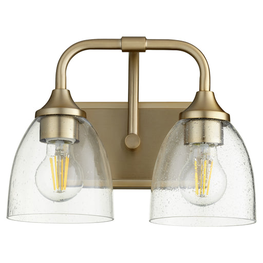 Myhouse Lighting Quorum - 5059-2-280 - Two Light Vanity - Enclave - Aged Brass w/ Clear/Seeded