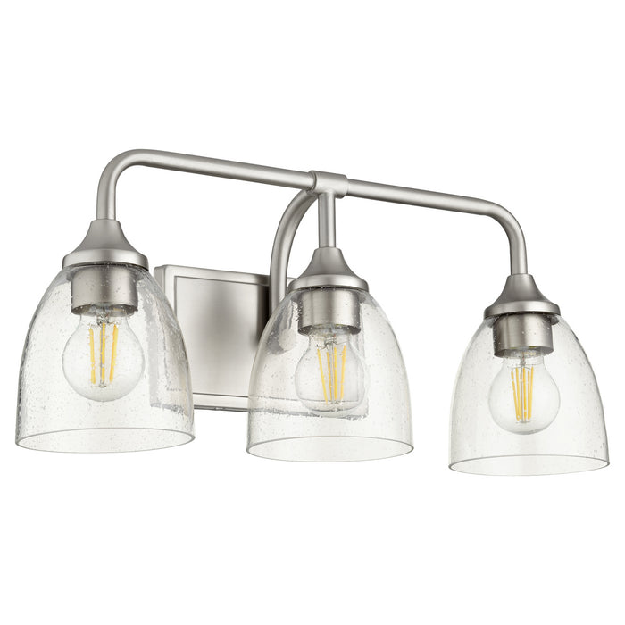 Myhouse Lighting Quorum - 5059-3-265 - Three Light Vanity - Enclave - Satin Nickel w/ Clear/Seeded