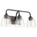 Myhouse Lighting Quorum - 5059-3-286 - Three Light Vanity - Enclave - Oiled Bronze w/ Clear/Seeded