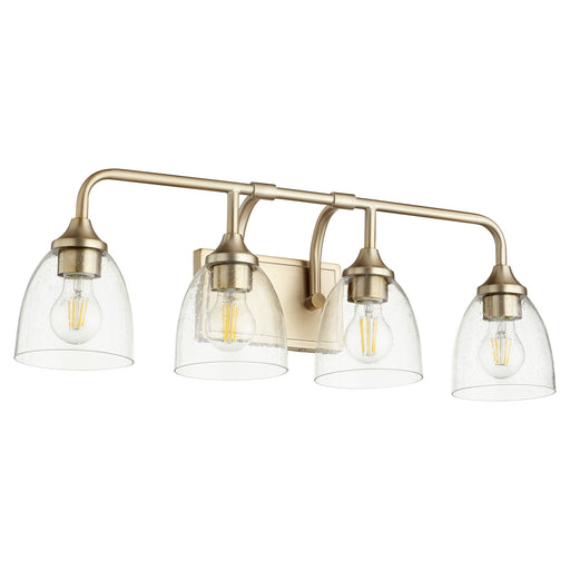 Myhouse Lighting Quorum - 5059-4-280 - Four Light Vanity - Enclave - Aged Brass w/ Clear/Seeded