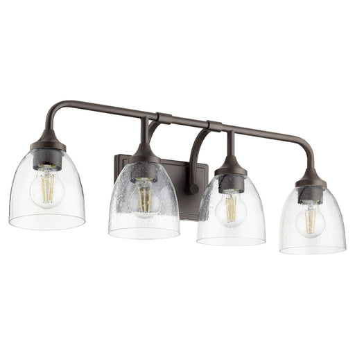 Myhouse Lighting Quorum - 5059-4-286 - Four Light Vanity - Enclave - Oiled Bronze w/ Clear/Seeded