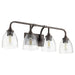 Myhouse Lighting Quorum - 5059-4-286 - Four Light Vanity - Enclave - Oiled Bronze w/ Clear/Seeded