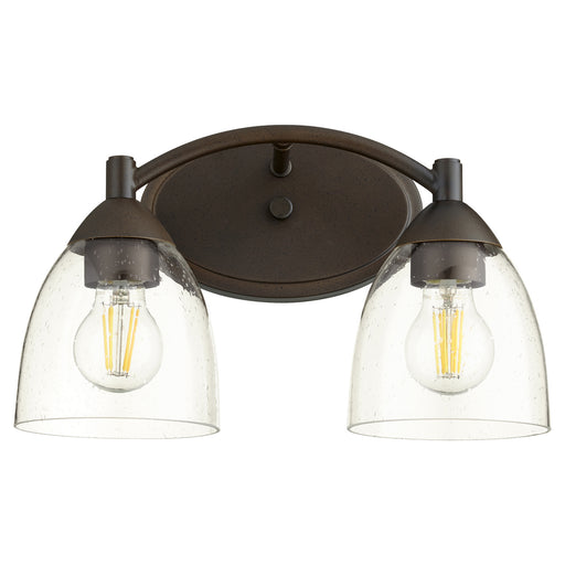 Myhouse Lighting Quorum - 5069-2-286 - Two Light Vanity - Barkley - Oiled Bronze w/ Clear/Seeded