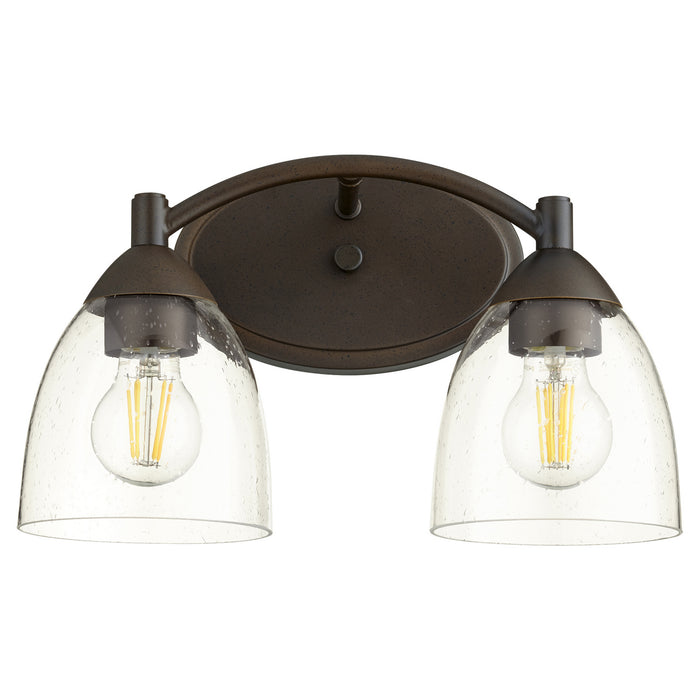 Myhouse Lighting Quorum - 5069-2-286 - Two Light Vanity - Barkley - Oiled Bronze w/ Clear/Seeded