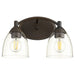 Myhouse Lighting Quorum - 5069-2-286 - Two Light Vanity - Barkley - Oiled Bronze w/ Clear/Seeded