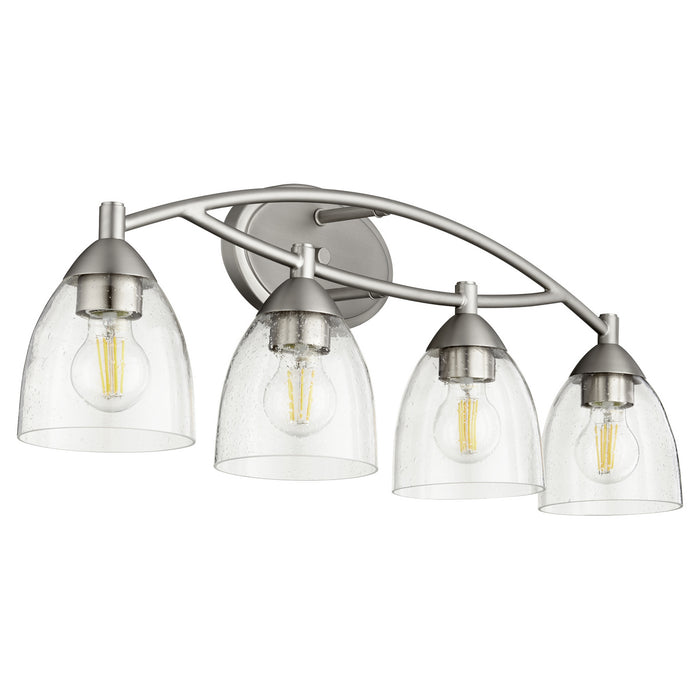 Myhouse Lighting Quorum - 5069-4-265 - Four Light Vanity - Barkley - Satin Nickel w/ Clear/Seeded