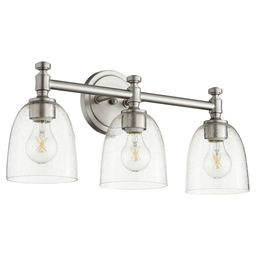 Myhouse Lighting Quorum - 5122-3-265 - Three Light Vanity - Rossington - Satin Nickel w/ Clear/Seeded