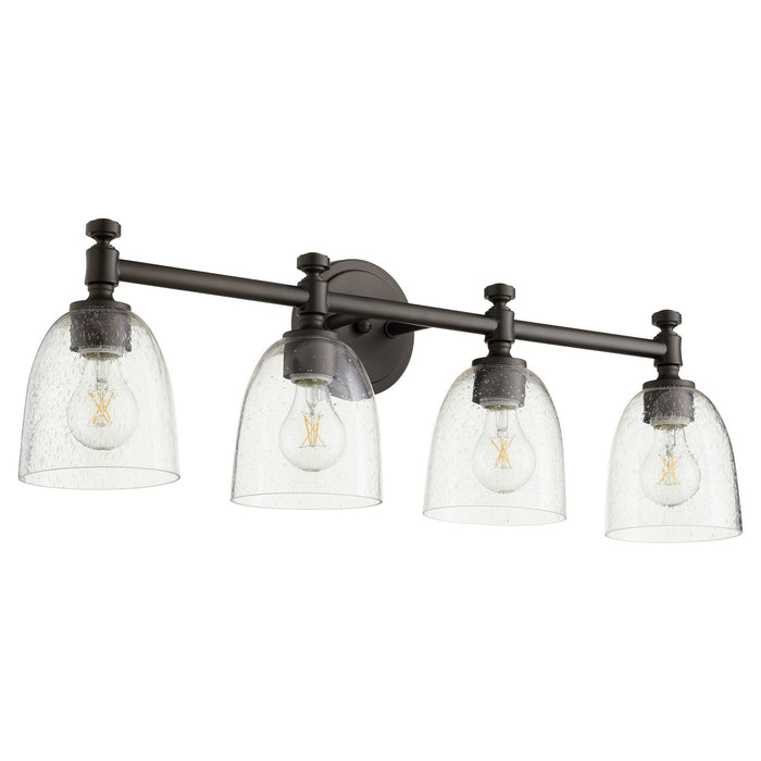 Myhouse Lighting Quorum - 5122-4-286 - Four Light Vanity - Rossington - Oiled Bronze w/ Clear/Seeded