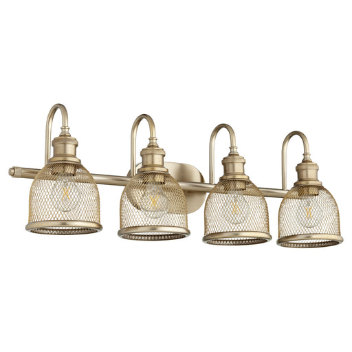 Myhouse Lighting Quorum - 5212-4-80 - Four Light Vanity - Omni - Aged Brass