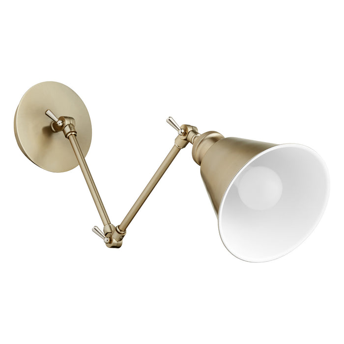 Myhouse Lighting Quorum - 5391-80 - One Light Wall Mount - Metal Cone Lighting - Aged Brass