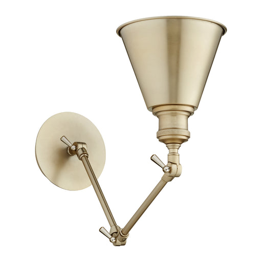 Myhouse Lighting Quorum - 5391-80 - One Light Wall Mount - Metal Cone Lighting - Aged Brass